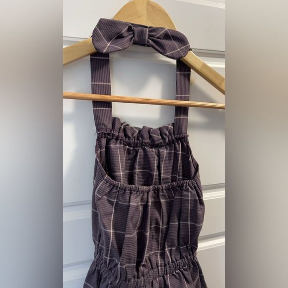 NWOT Girls Gingham Dusty Periwinkle halter dress. - Picture 7 of 10